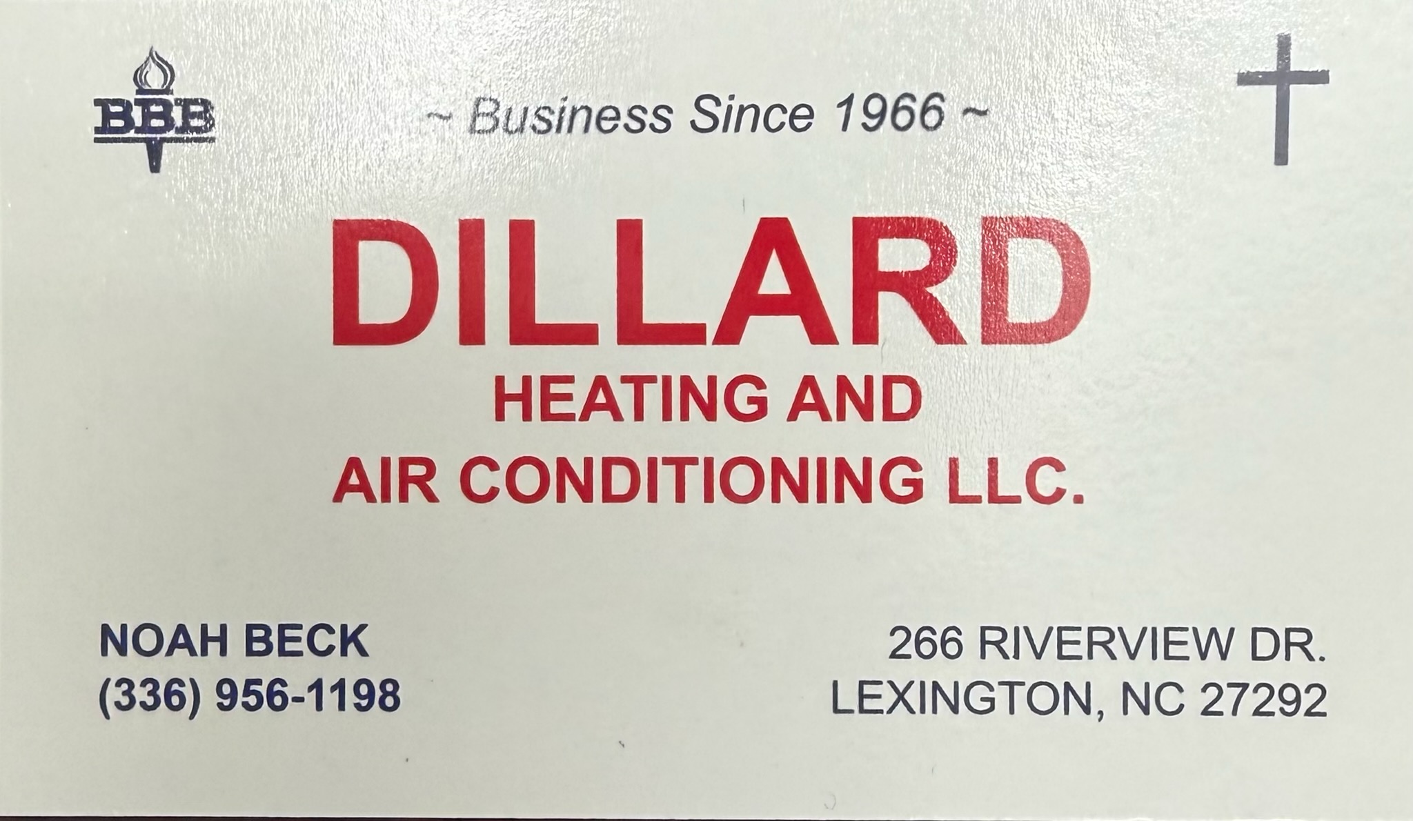 Dillard Heating and Air Conditioning LLC business card